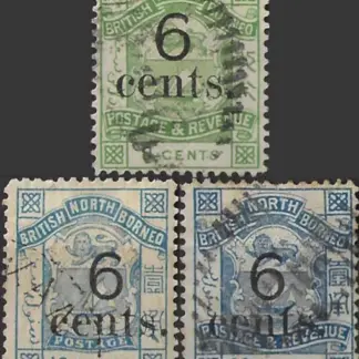 North Borneo, Coat of ARMS, 1891 - 92, 8c, 2x10c, SG 55-57