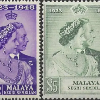 Negri Sembilan, Silver Wedding Anni., 1948, 10c/$5, SG40/41