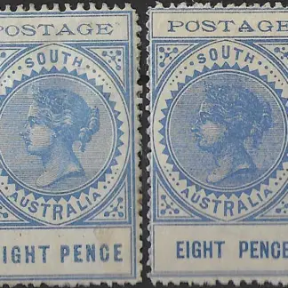 Queen Victoria, South Australia 1906 8d SG 307 & 307a