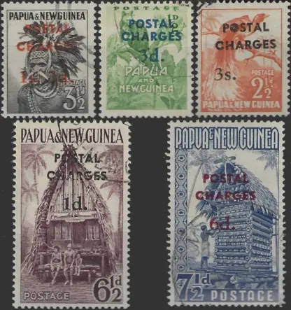 Pictorials, Papua New Guinea 1960 3½d - 7½d SG D2 - D6