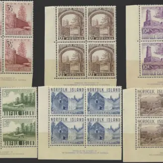 Definitives, Norfolk Island 1953 3½d - 5/- SG 13 - 18
