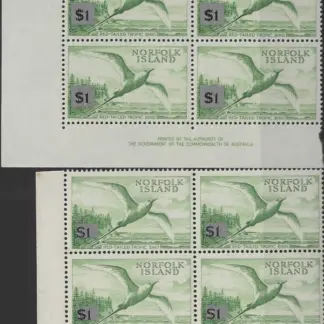 Red-Tailed Tropic bird, Norfolk Island 1966 10/- SG 71 & 71a