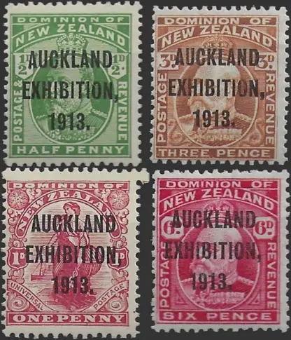 Auckland Ind. Exibition, New Zealand 1913 ½d-6d SG 412 - 415