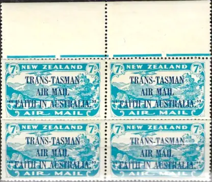 Trans-Tasman Air Mail, New Zealand 1934 7d SG 554