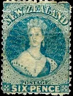 Queen Victoria Shalon, New Zealand 1871 6d SG 135