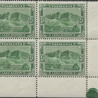 Lake Marion, Tasmania, 1900, ½d Deep Green, SG 229