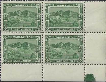 Lake Marion, Tasmania, 1900, ½d Deep Green, SG 229