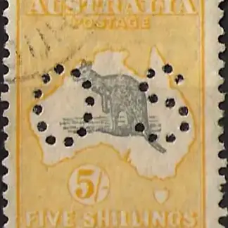 Australia 1929 - 30 5/- Kangaroos SM WMK SG 0118