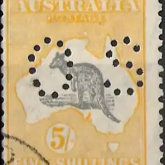Kangaroos, Australia, 1929 - 30, 5/-, SM WMK, SG 0118