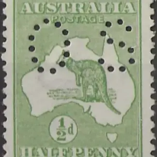 Kangaroos, Australia 1914, ½d Green, SG 016