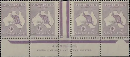 Kangaroos, Australia 1919, 9d 3rd WMK, SG 39 & 39b