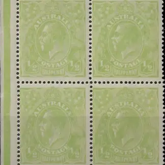 King George V Australia 1916 ½d Single WMK SG 20c