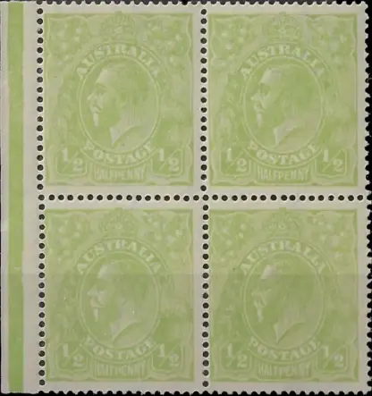 King George V Australia 1916 ½d Single WMK SG 20c