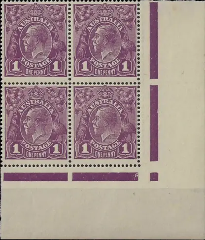 King George V Australia 1922 1d Single WMK SG 57