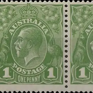 King George V Australia 1928 1d SM. Perf. 13.5 WMK SG95a, b