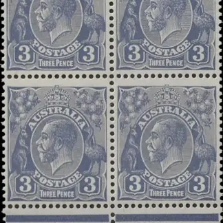 King George V Australia 1929 3d SM. Perf. 13.5 WMK SG 100b