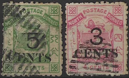 Coat of Arms, North Borneo 1886, 3c & 4c SG 16/17