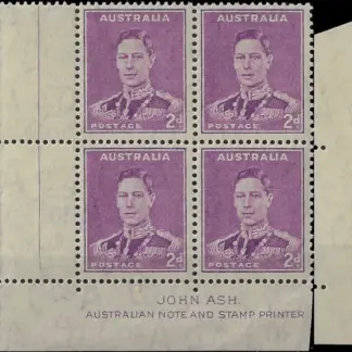King George VI Australia 1941 2d ACSC 189z & 189za