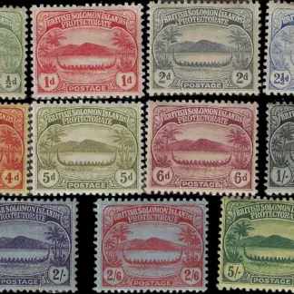 Small Canoes Solomon Islands 1908 ½d - 5/- SG 8 - 17