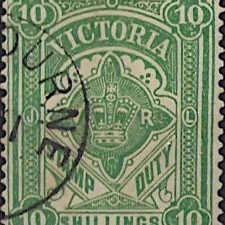 Stamp Duty CTO, Victoria 1885, 10/-, SG 272, ASC 23a