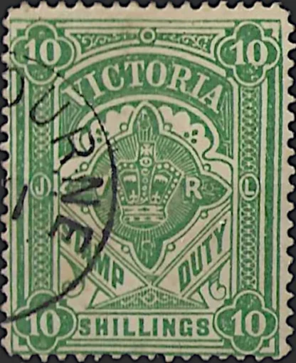 Stamp Duty CTO, Victoria 1885, 10/-, SG 272, ASC 23a