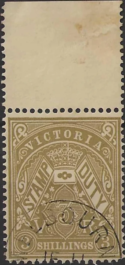 Stamp Duty CTO, Victoria 1893, 3/-, SG 268a, ASC F19b