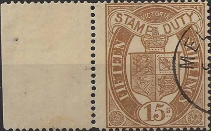 Stamp Duty CTO, Victoria 1885, 15/-, SG 273, ASC F24a