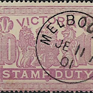Stamp Duty CTO, Victoria 1884, £10, SG 279, ASC F36