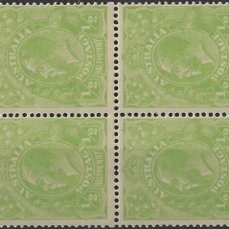 King George V, Australia 1916, '½d Single WMK, SG 20c
