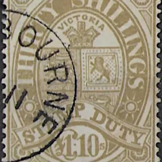 Postal Fiscal, Victoria 1888, £1 10/-, SG 275, ASC 27