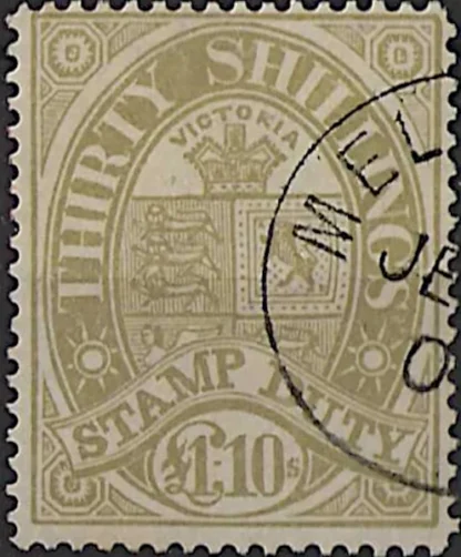 Postal Fiscal CTO, Victoria 1888, £1 10/-, SG 275