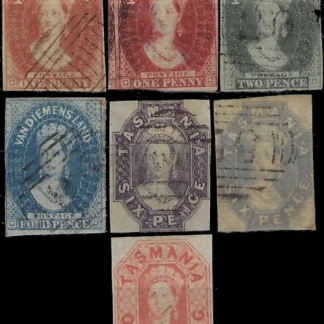 Queen Victoria, Tasmania 1855-64, 1d - 1/-, ASC 3a - 7