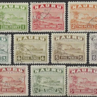 Postage & Revenue, Nauru 1937, ½d - 10/-, SG 26b - 39b