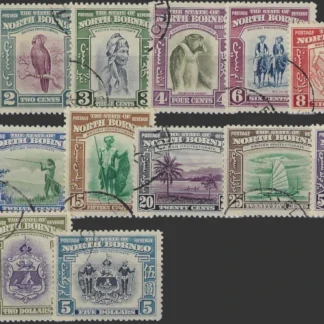 Definitives, North Borneo 1939, 1¢ - $5, SG 303 - 17