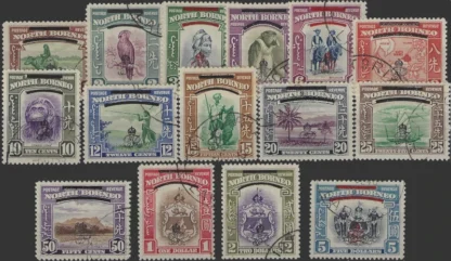 Definitives, North Borneo 1949, 1¢ - $5, SG 335 - 49