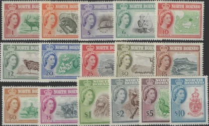 Queen Elezabeth II Definitives, North Borneo 1961, 1¢-$10