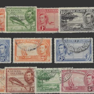 Pictorials, Cayman Islands 1938, ¼d - 10/-, SG 115 - 26