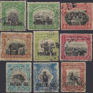Postage Due, North Borneo 1918 - 30, 2c - 16c , SG D52-65