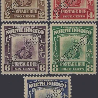 Postage Due, North Borneo 1939, 2c - 10c , SG D85s-89s