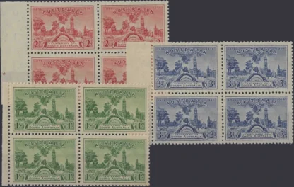 Centenary, South Australia 1936, 2d - 1/- , SG 161-63
