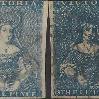 Queen Victoria, Victoria 1851, 3d, SG 7 & 7a, ASC 3
