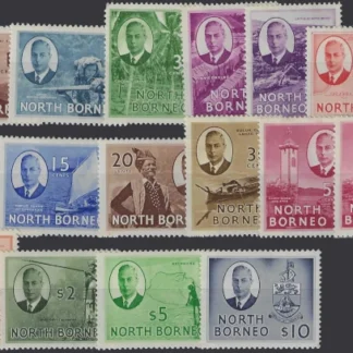 KGVI, North Borneo 1950, 1c-$10, SG 357/70 & 366a