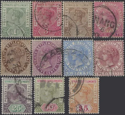 QV, Straits Settlements 1892-99, 1c-$5, SG 95-105