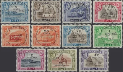 King George VI, Aden 1951, 5c - 10/-, SG 36 - 46