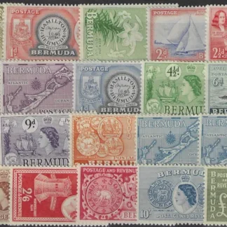 Queen Elizabeth II, Bermuda 1953-62, ½d-£1, SG 135-50