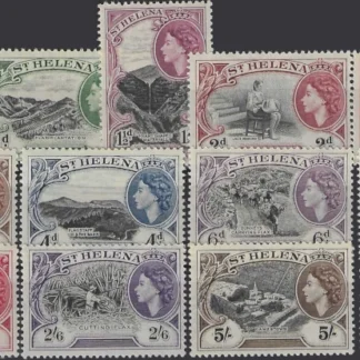 Queen Elizabeth II, St Helena 1953-59, ½d-10/-, SG 156-65
