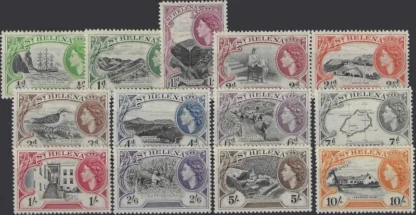 Queen Elizabeth II, St Helena 1953-59, ½d-10/-, SG 156-65