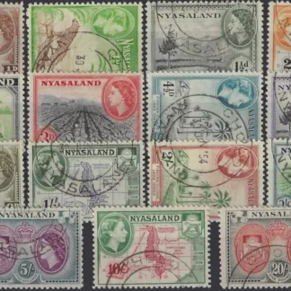 Queen Elizabeth II, Nyasaland 1953-54, ½d-20/-, SG 173-87