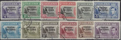 KGVI, Tristan Da Cunha 1952, ½d-10/-, SG 1-12