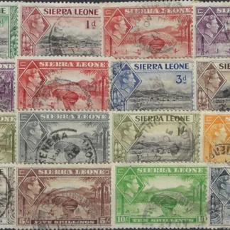 KGVI, Sierra Leone 1938, ½d-£1, SG 188-200